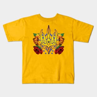 Trident with poppies Kids T-Shirt